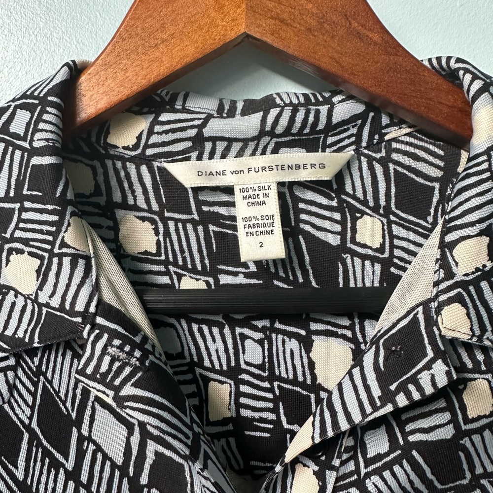 Diane Von Furstenberg Retro Print Silk Dress